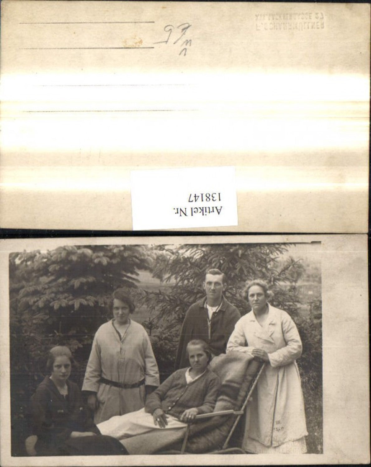 138147, Photo Ak Women Man Lounger v. Tannen Kur Hospital pub F. Scharrmüllner Vienna Hernals