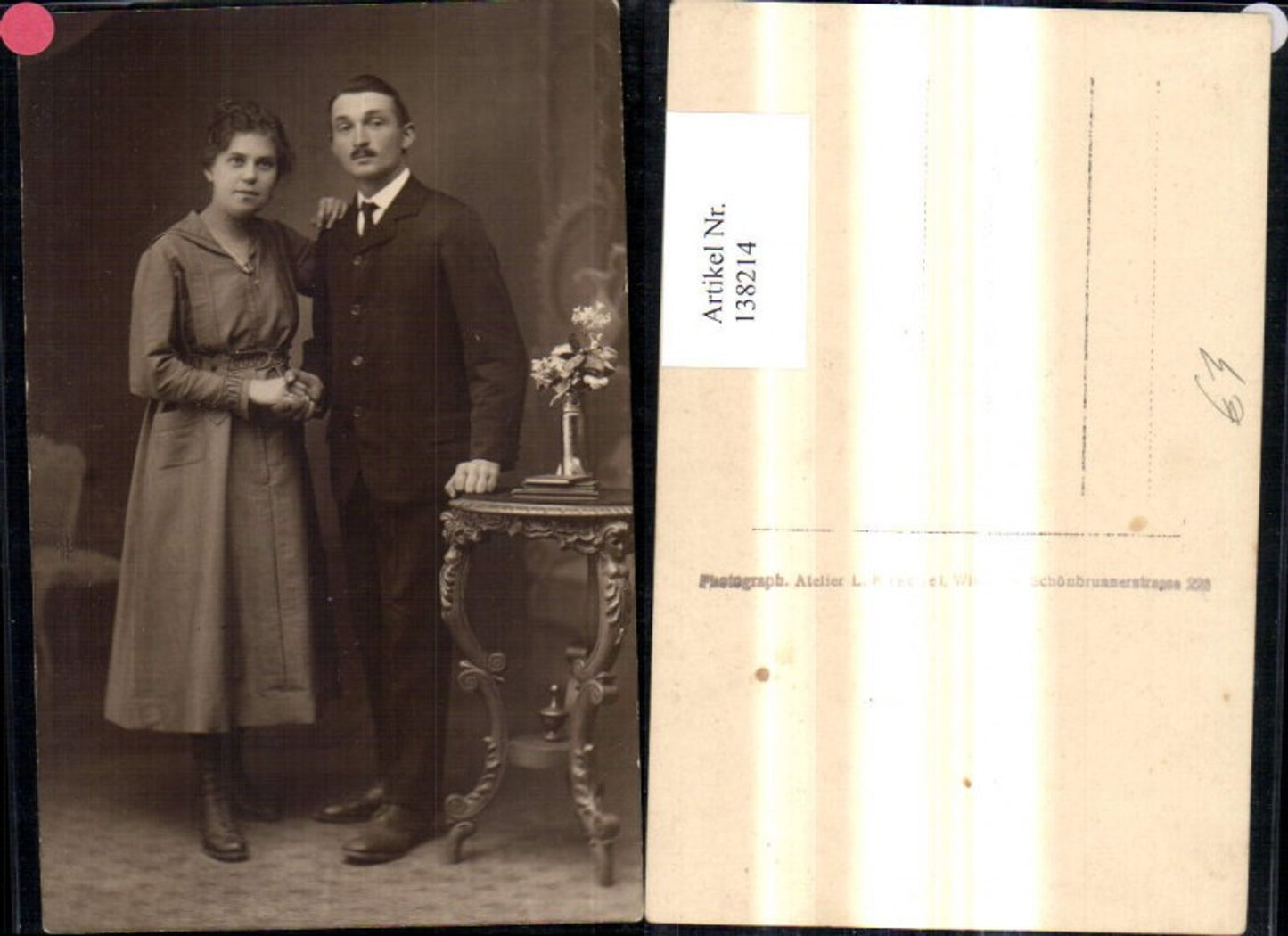 138214,Foto Ak Frau m. Mann Brautpaar