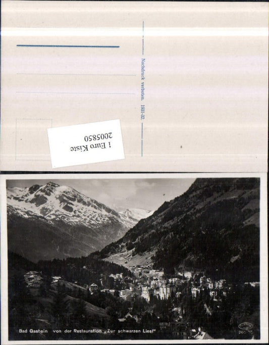 2005850,Bad Gastein Totale von d. Restauration zur schwarzen Liesl