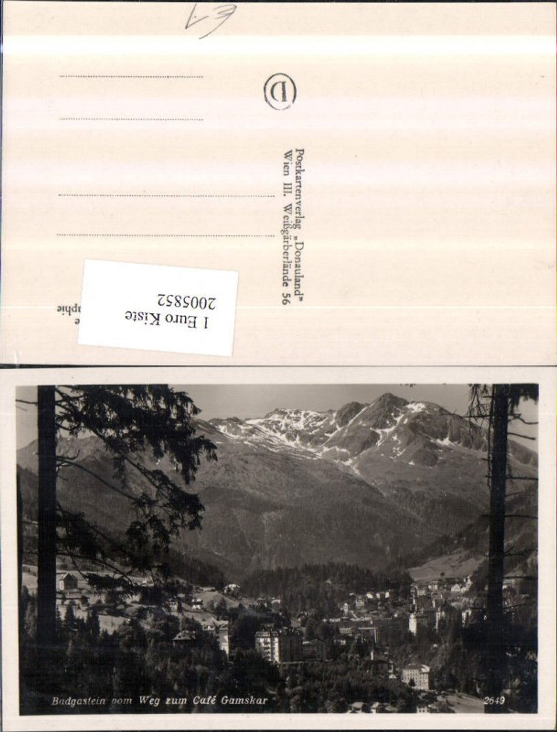 2005852,Badgastein Bad Gastein Totale v. Weg zum Cafe Gamskar