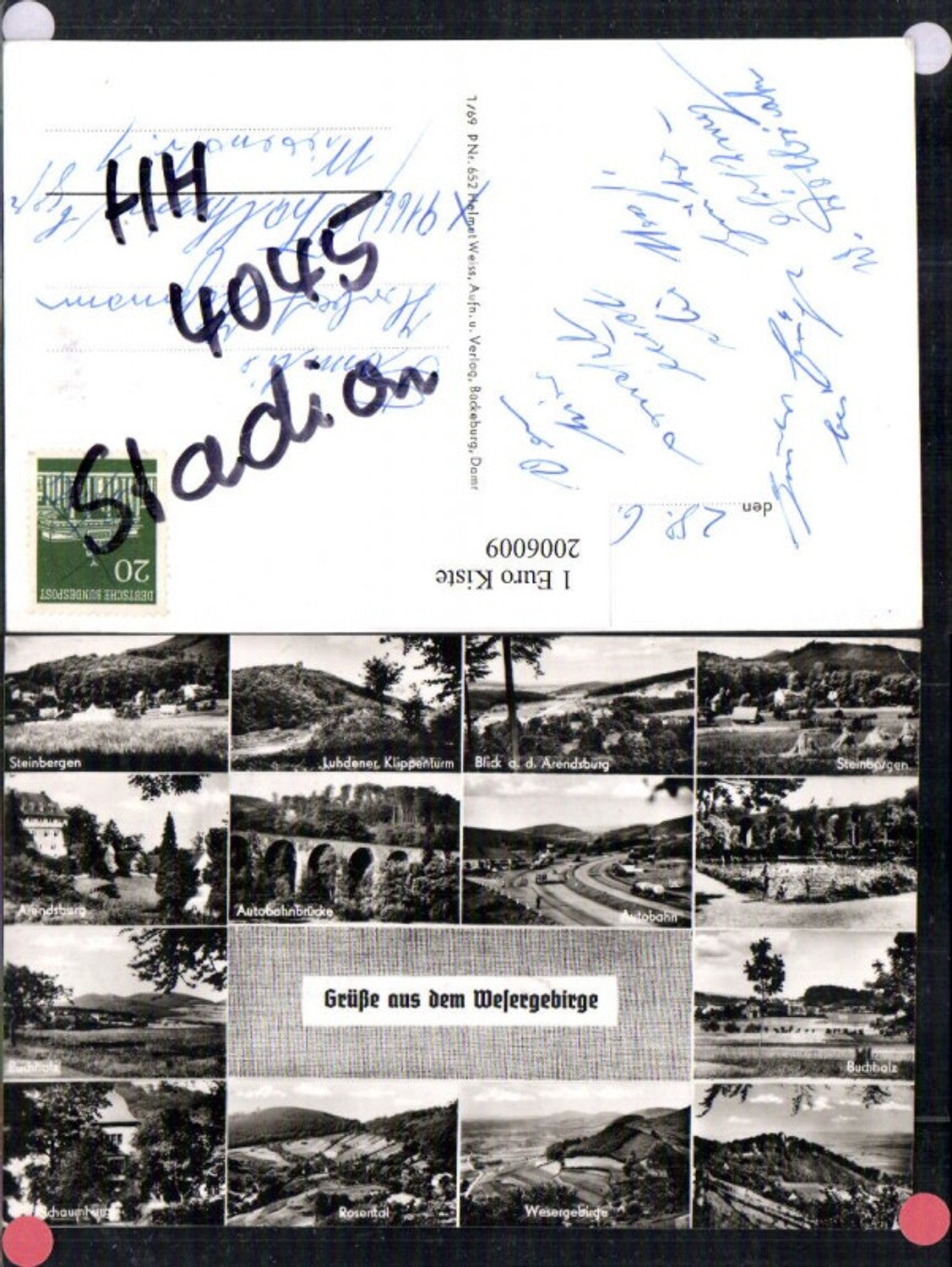 2006009,Wesergebirge Steinbergen Buchholz Rosental Autobahn Brücke Arendsburg Mehrbildkarte