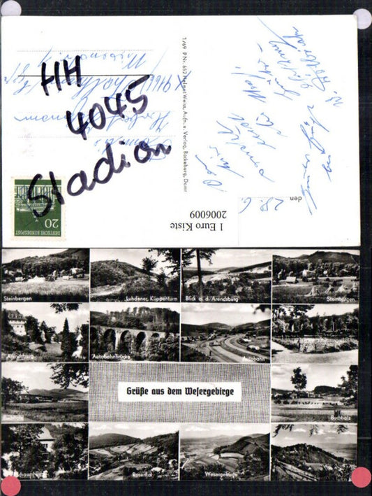 2006009,Wesergebirge Steinbergen Buchholz Rosental Autobahn Brücke Arendsburg Mehrbildkarte