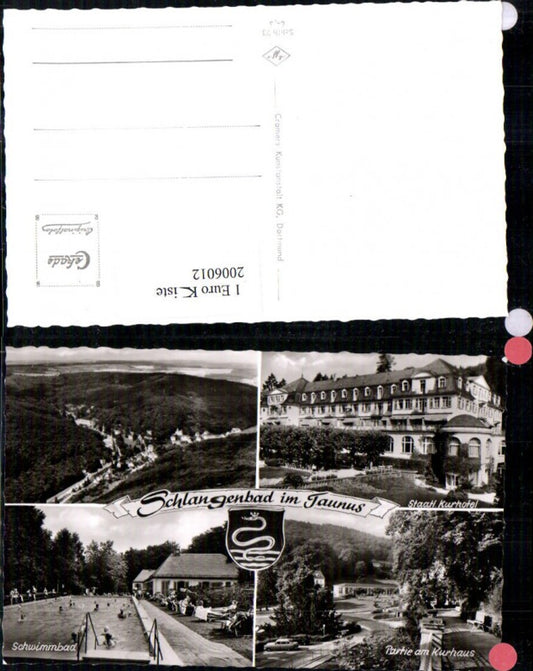 2006012,Schlangenbad im Taunus Totale Kurhotel Kurhaus Schwimmbad Mehrbildkarte