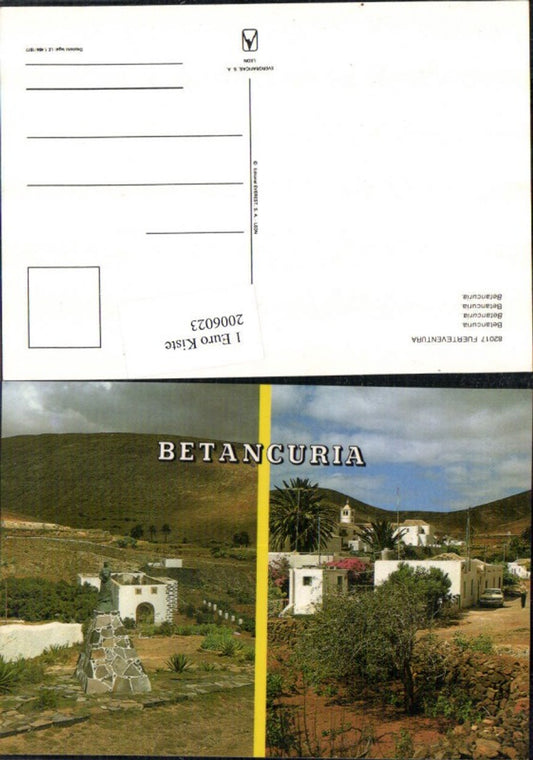 2006023,Fuerteventura Betancuria Denkmal Ortsansicht Mehrbildkarte