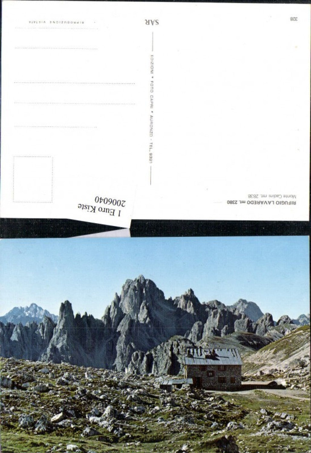 2006040,Rifugio Lavaredo Monte Cadini Bergkulisse