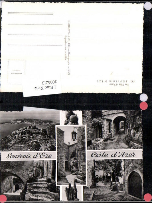 2006213,Cote d'Azur Souvenir d'Eze Totale Burg Mehrbildkarte