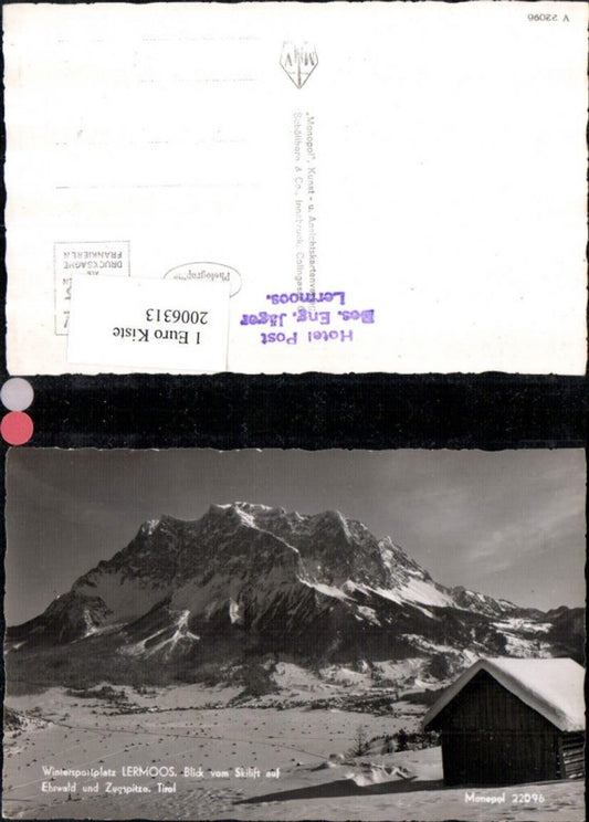 2006313,Lermoos Blick v. Skilift auf Ehrwald u. Zugspitze Winterbild