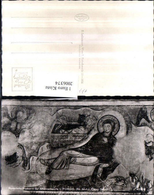 2006374,Romanische Fresken Christi Geburt in d. Johanneskapelle in Pürgg