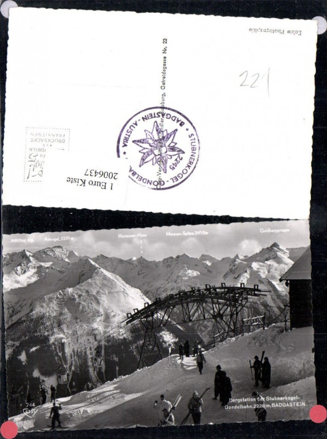 2006437,Bergstation d. Stubnerkogel-Gondelbahn Seilbahn in Badgastein Bad Gastein Skifahrer