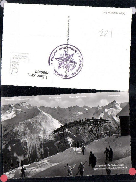 2006437,Bergstation d. Stubnerkogel-Gondelbahn Seilbahn in Badgastein Bad Gastein Skifahrer