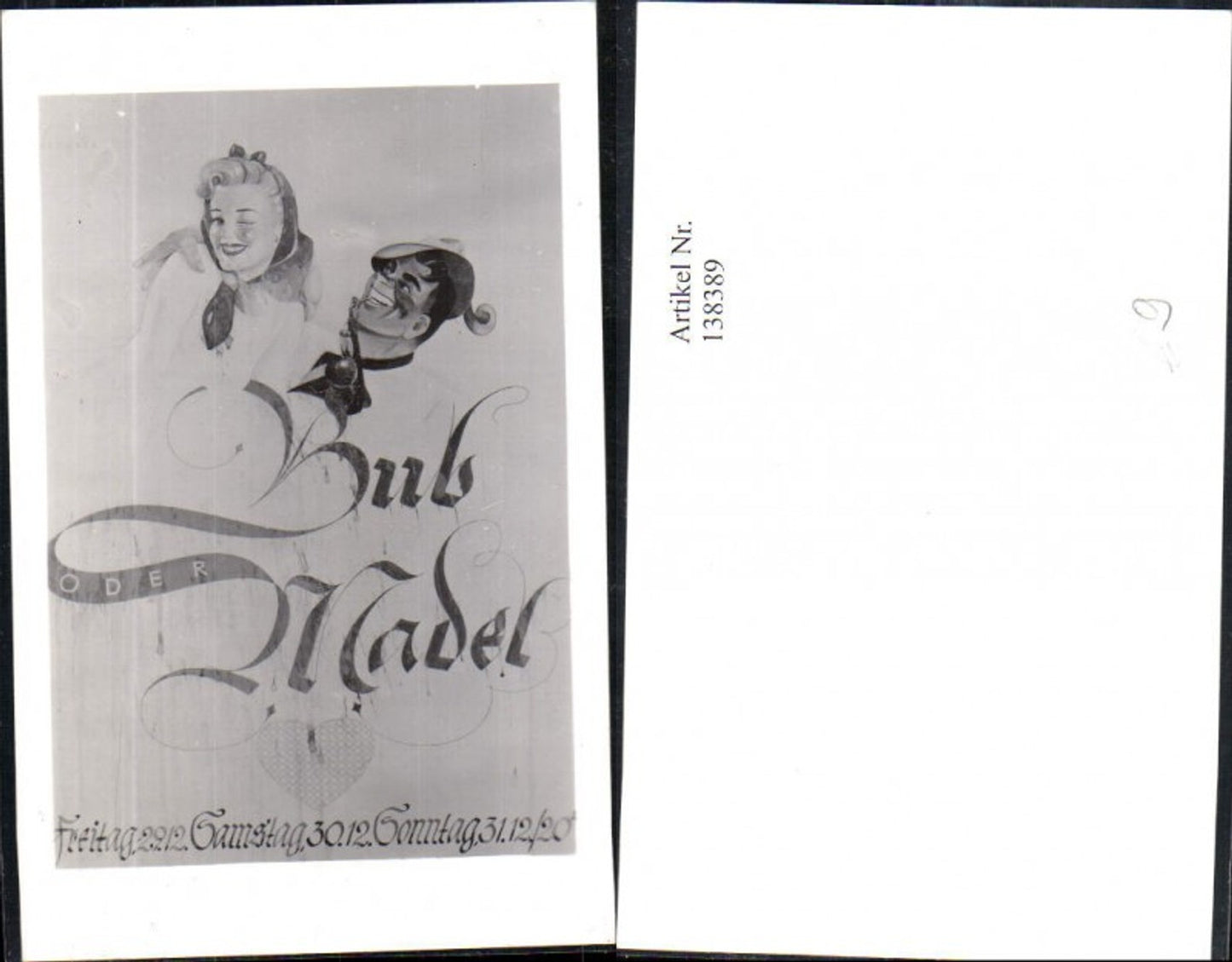 138389,Reklame Odeon Theater Wien Bub oder Madel