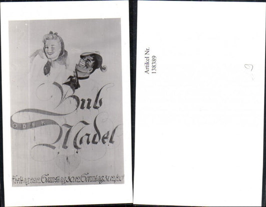 138389,Reklame Odeon Theater Wien Bub oder Madel