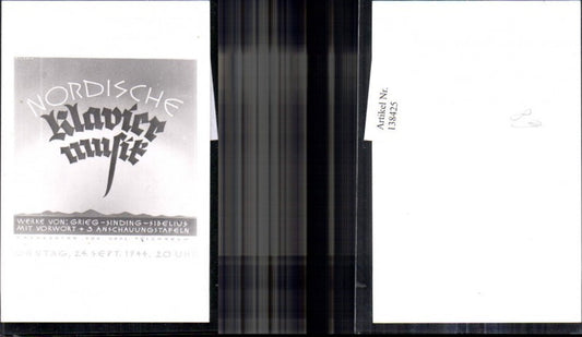 138425,Reklame Odeon Theater Wien Nordische Klaviermusik Grieg sinding Sibelius 1944