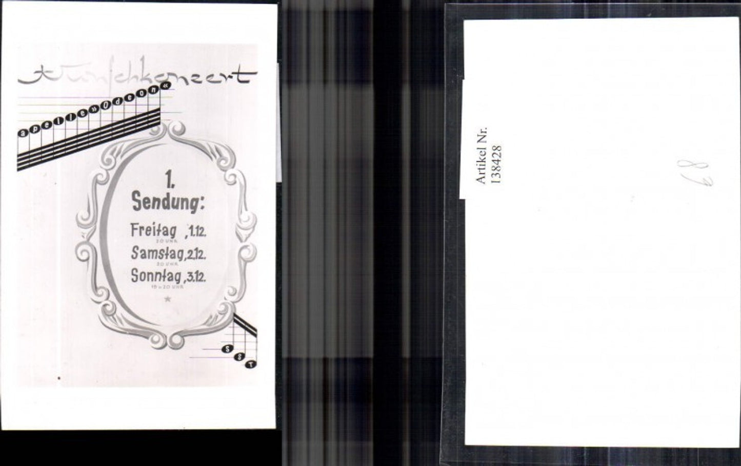 138428,Reklame Odeon Theater Wien Wunschkonzert 1. Sendung