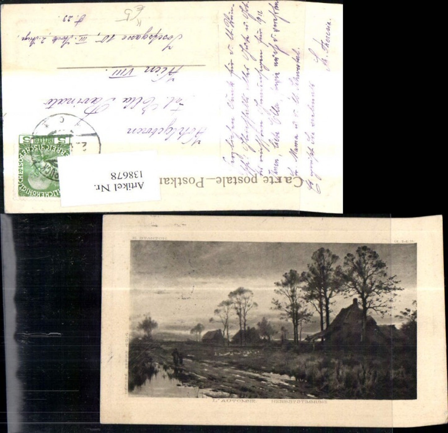 138678,Künstler Ak E. Stanton L Automne Herbststimmung Landschaft