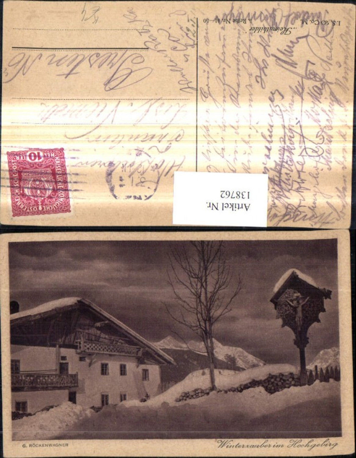 138762,Künstler Ak G. Röckenwagner Winterzauber im Hochgebirg
