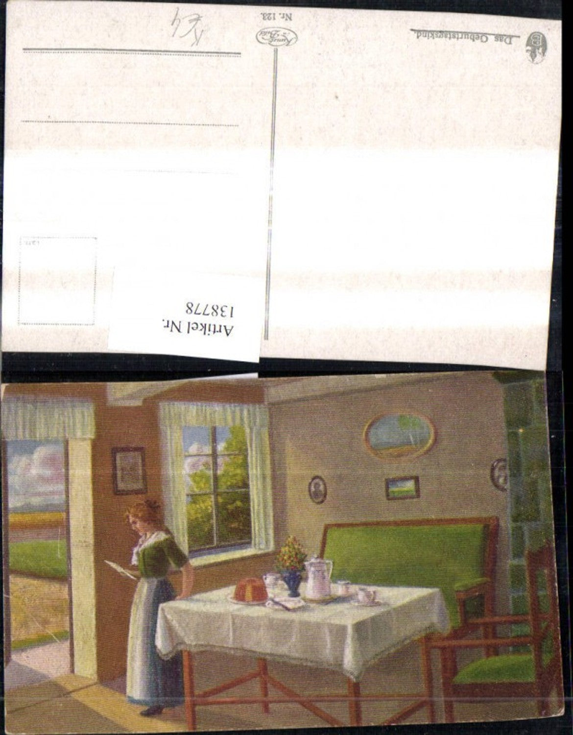 138778,Künstler Ak Das Geburtstagskind Frau Kaffeetisch Brief