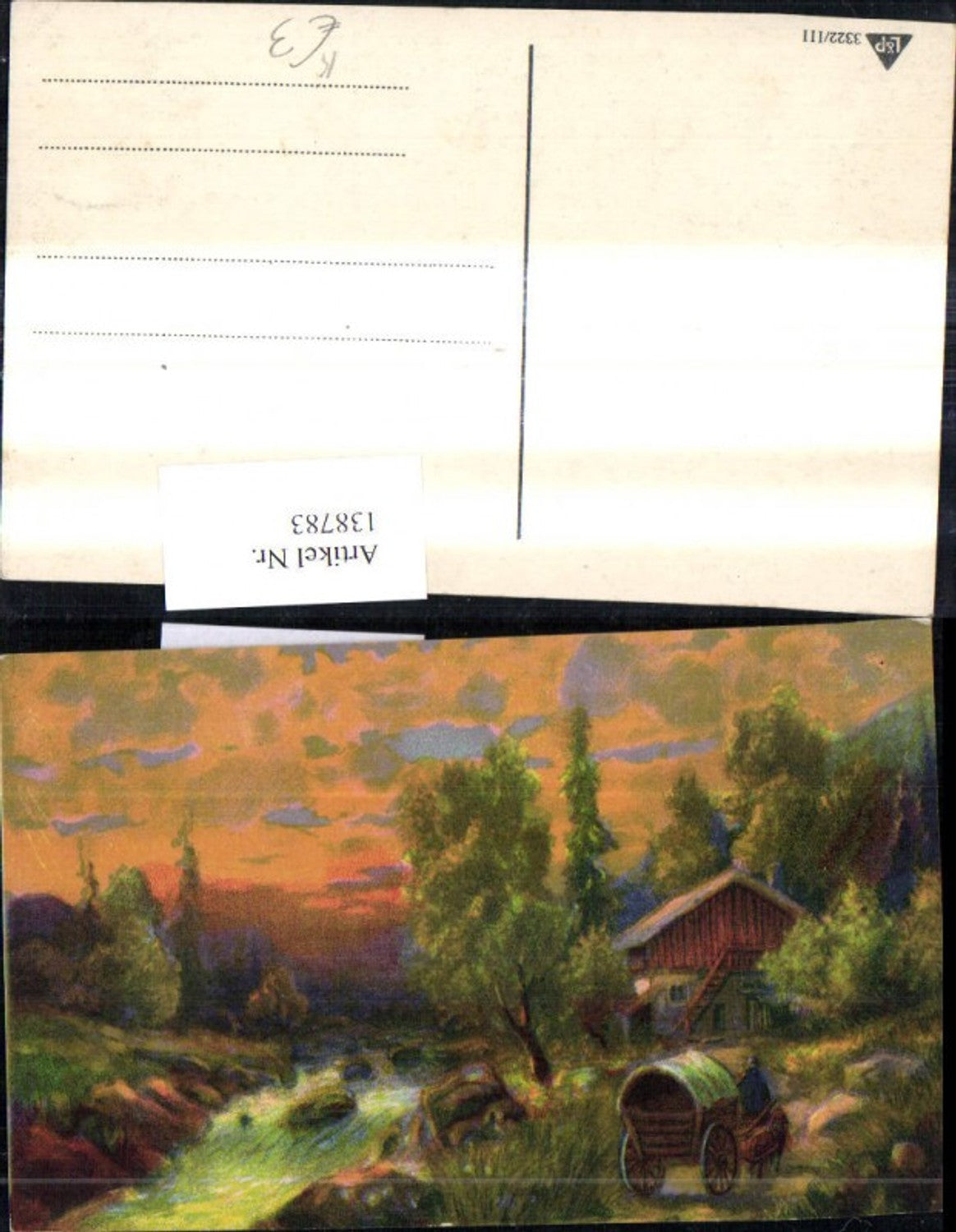 138783, Artist AK House River Landscape Carriage