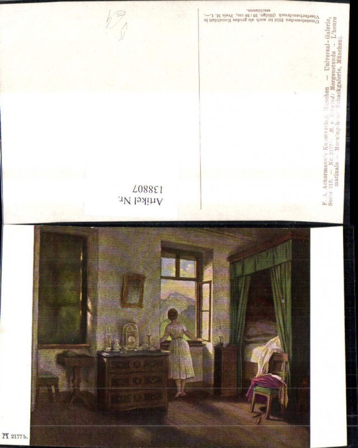 138807,Künstler Ak M. v. Schwind Morgenstunde pub F. A. Ackermann 213/2177b