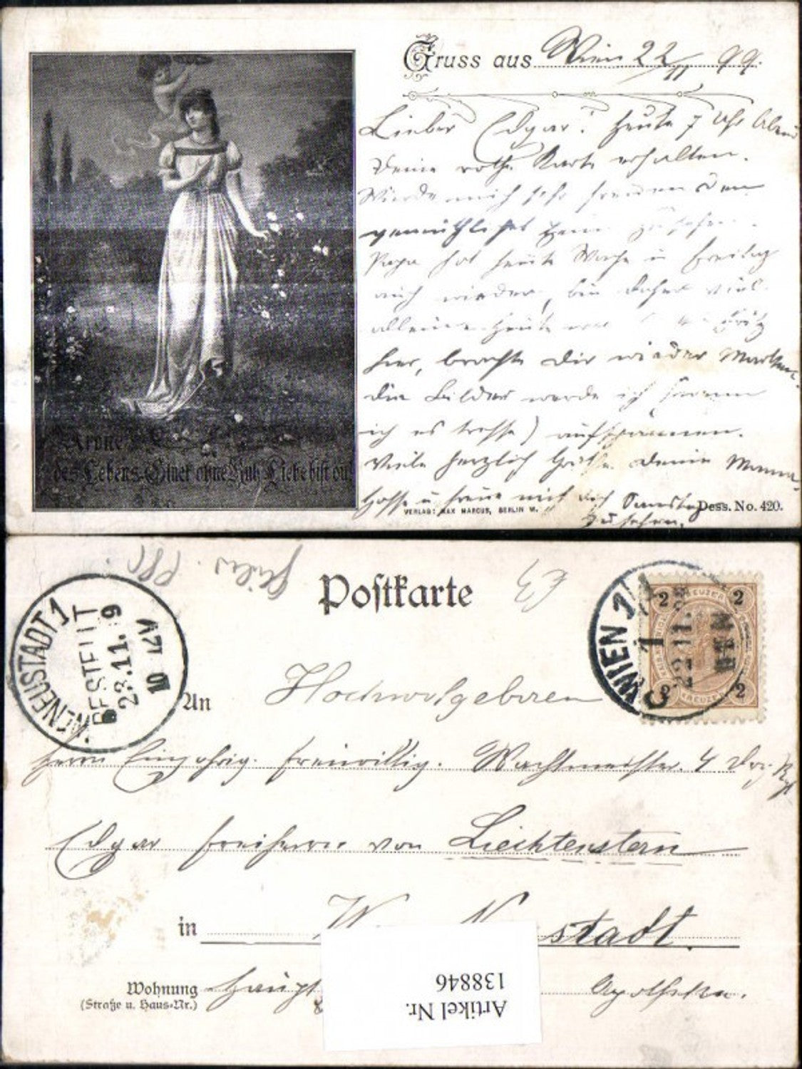 138846, Artist Ak Frau Engel