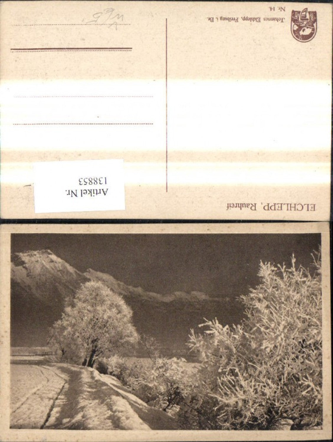 138853,Künstler Ak Elchlepp Rauhreif pub Johannes Elchlepp 14