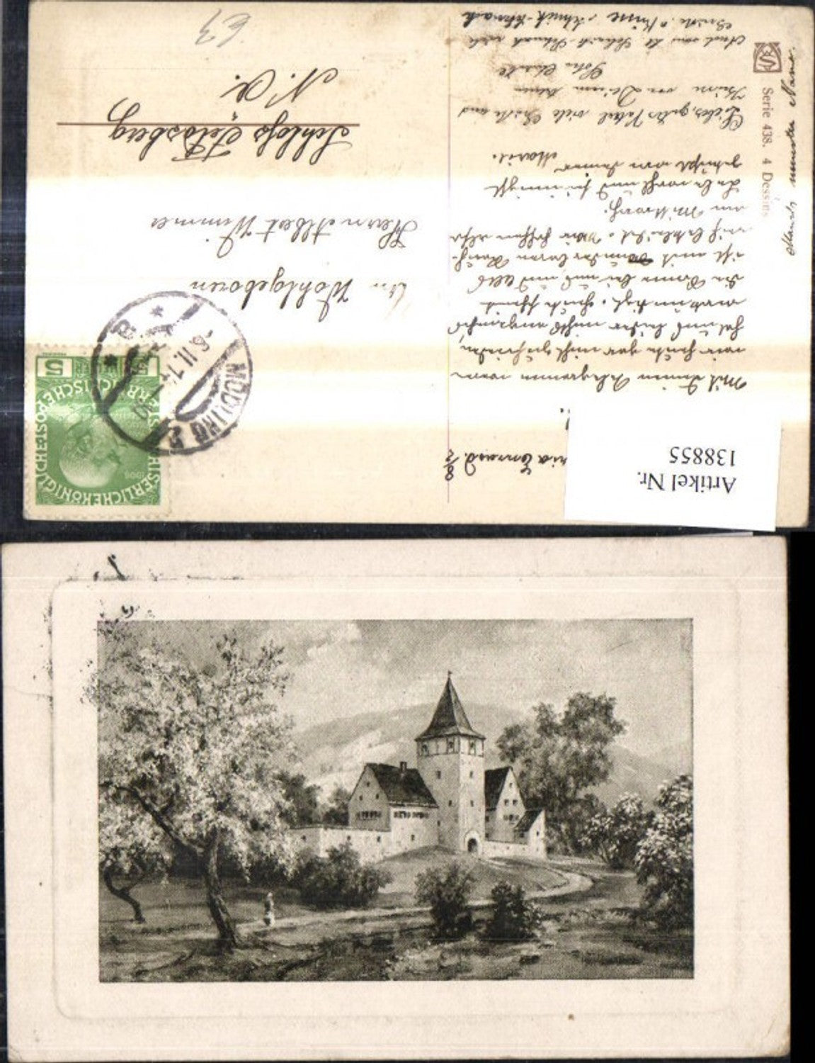 138855,Künstler Ak Schloß Präge Passepartout