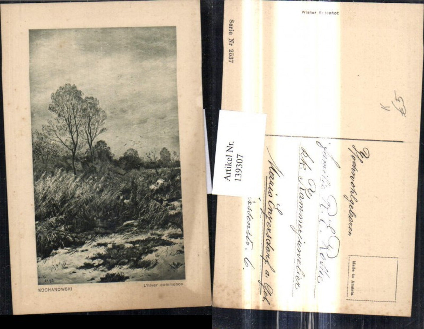 139307,Künstler Ak Kochanoswski L hiver commence Landschaft
