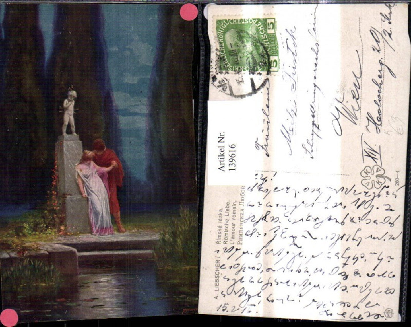 139616,Künstler Ak A. Liebscher Römische Liebe Liebespaar