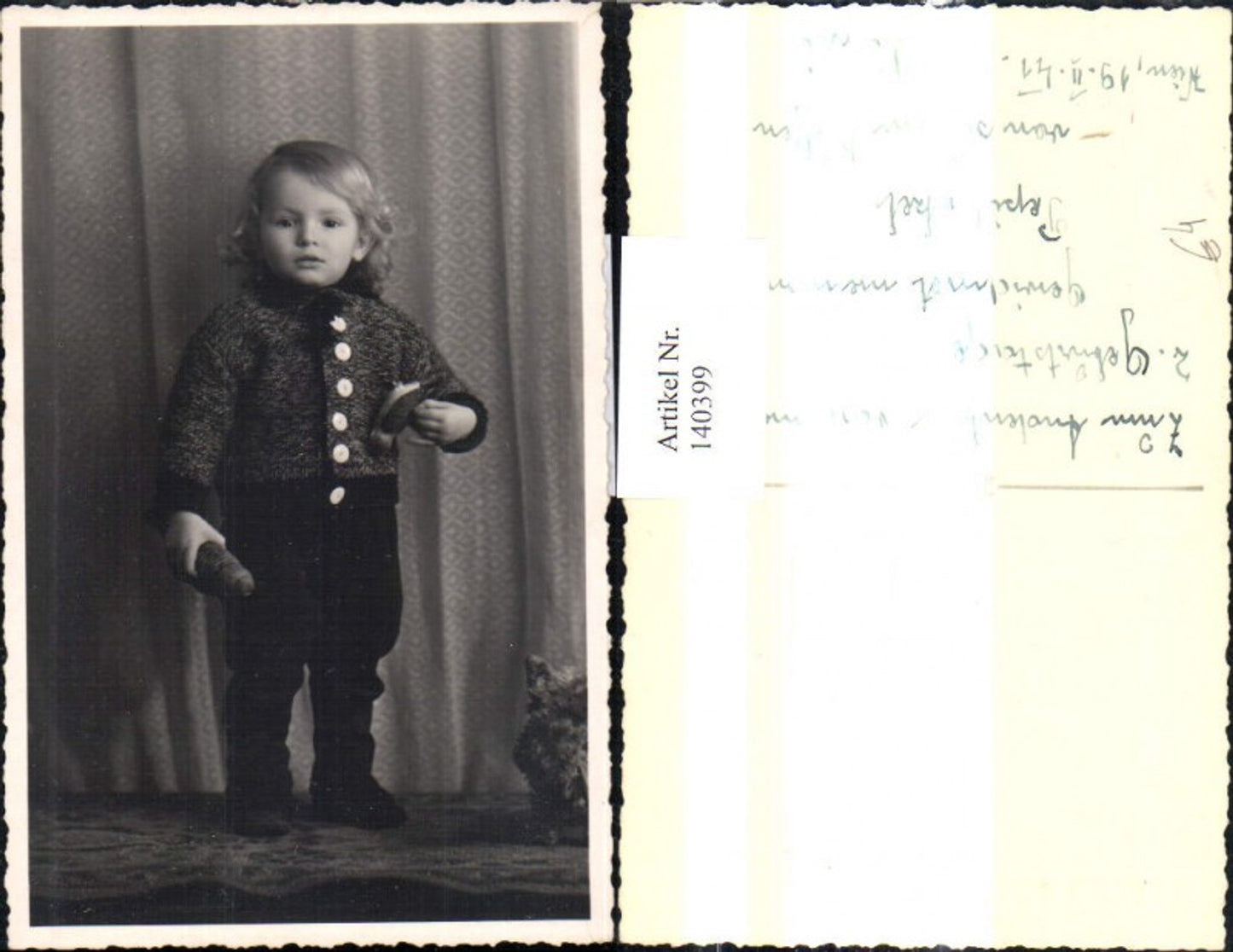 140399,Foto ak Kind Bub Junge Strickweste 1941