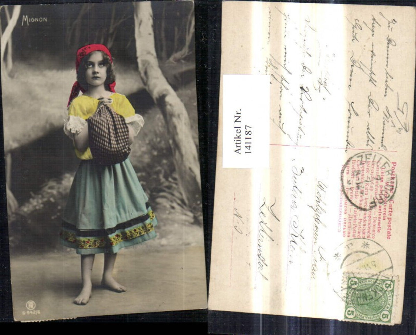 141187,Mädchen Mignon m. Tuch Tasche pub RPH S 942/6