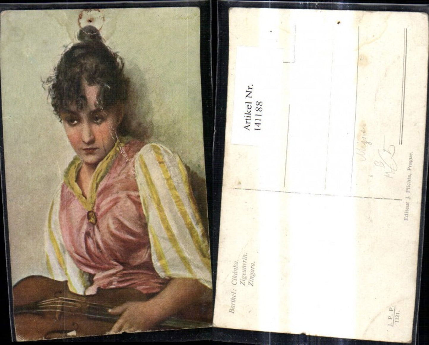 141188,Künstler Ak Barthel Zigeunerin Mignon m. Geige