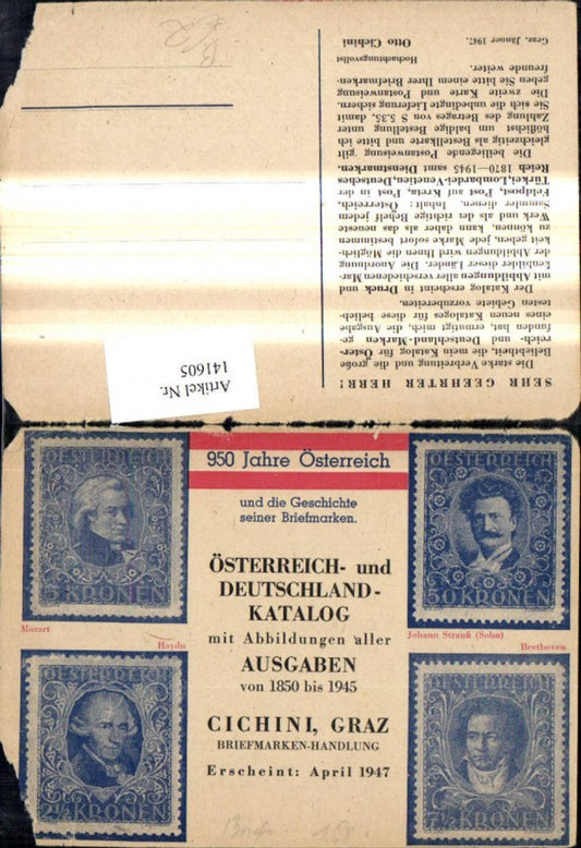 141605,Reklame Österreich Deutschlad Katalog Otto Cichini Graz Briefmarkenhandlung