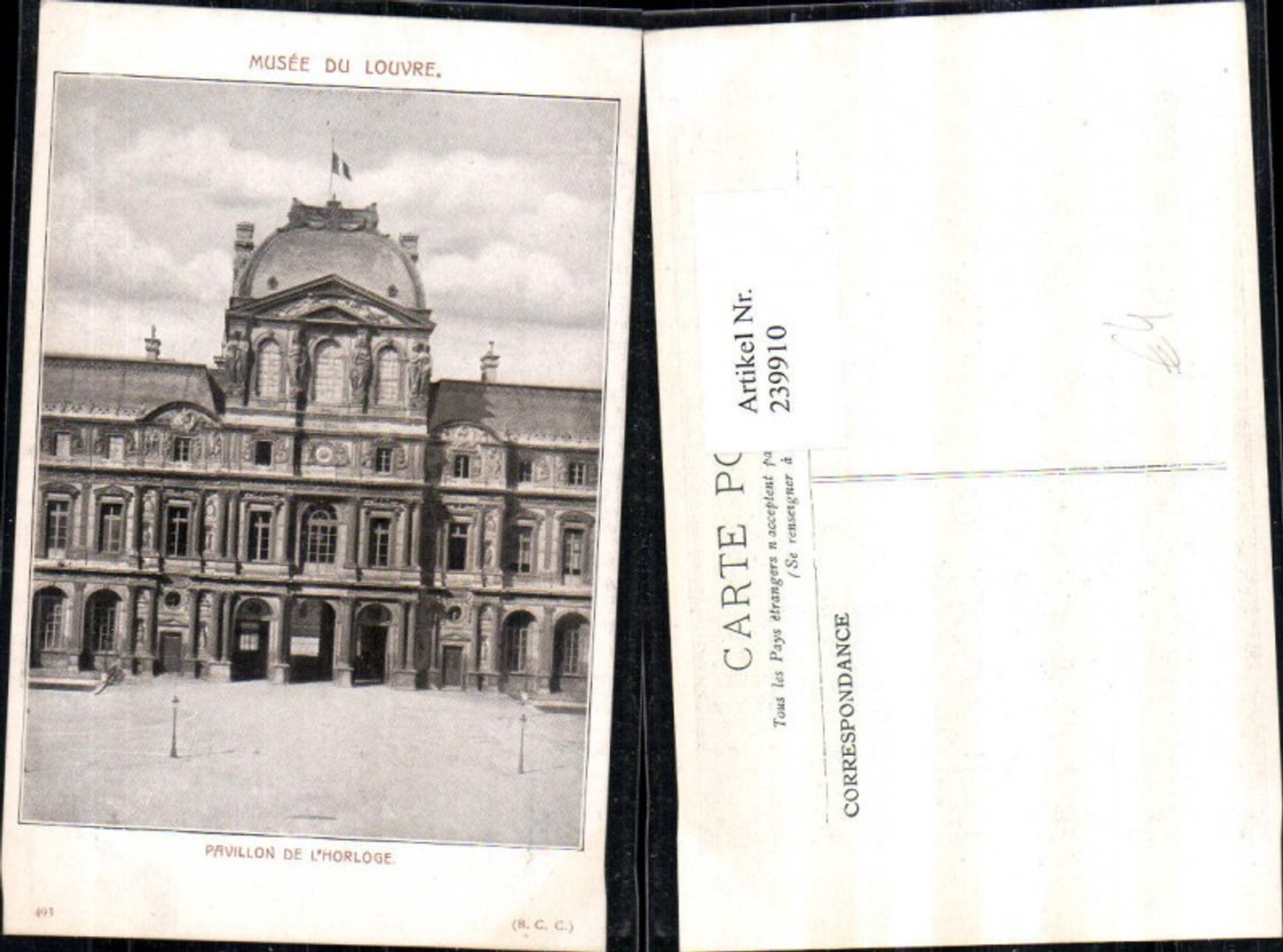 239910,Paris Pavillon de L'Horloge Musee du Louvre