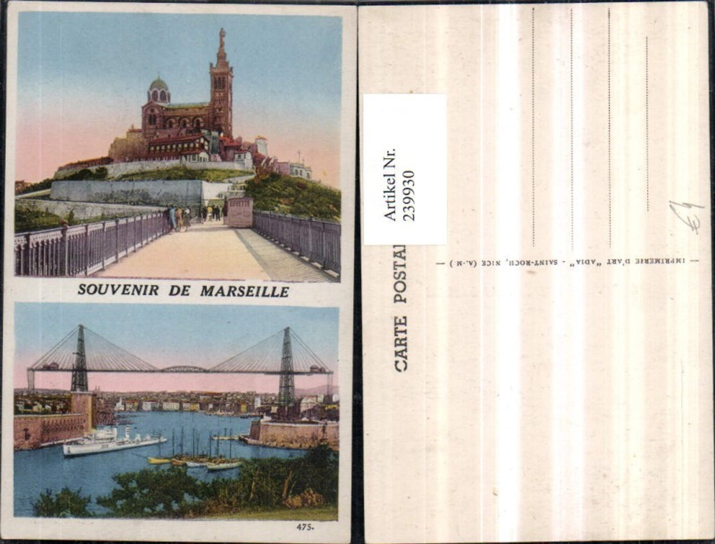 239930,Souvenir de Marseille Kirche Schwebefähre Mehrbildkarte