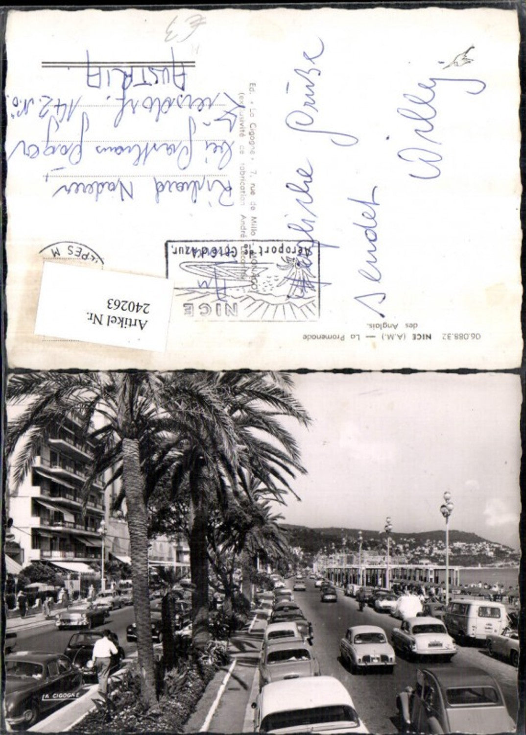 240263,Nice La Promenade des Anglais Straßenansicht Palmen VW-Käfer
