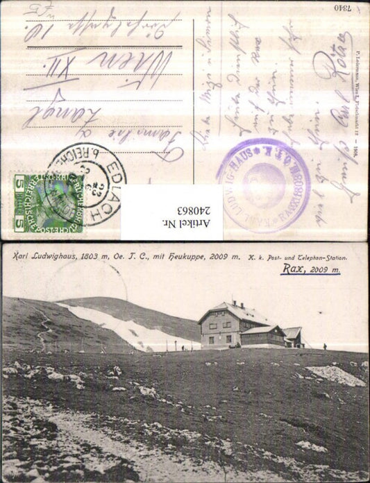 240863,Karl Ludwig-Haus m. Heukuppe b. Prein an d. Rax