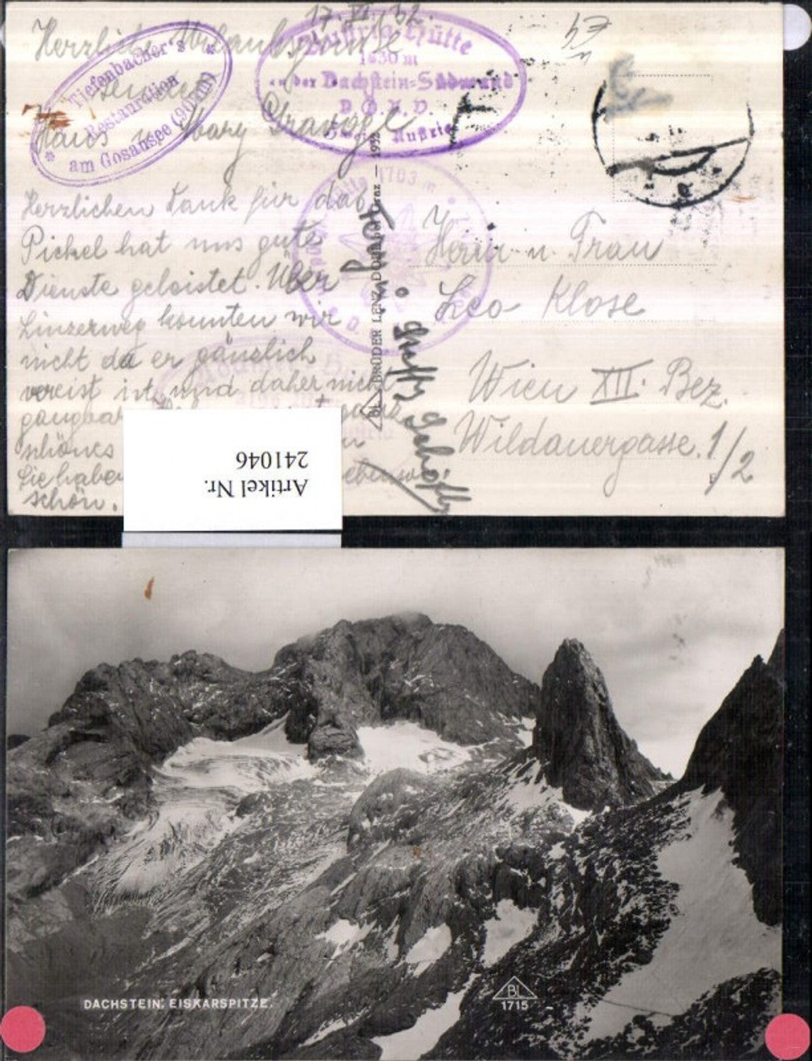 241046,Dachstein Eiskarspitze Bergkulisse b. Gosau