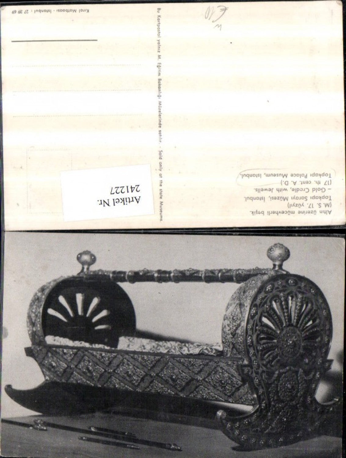 241227,Istanbul Topkapi Palace Museum Gold Cradle with Jewells Wiege pub Kiral Matbaasi