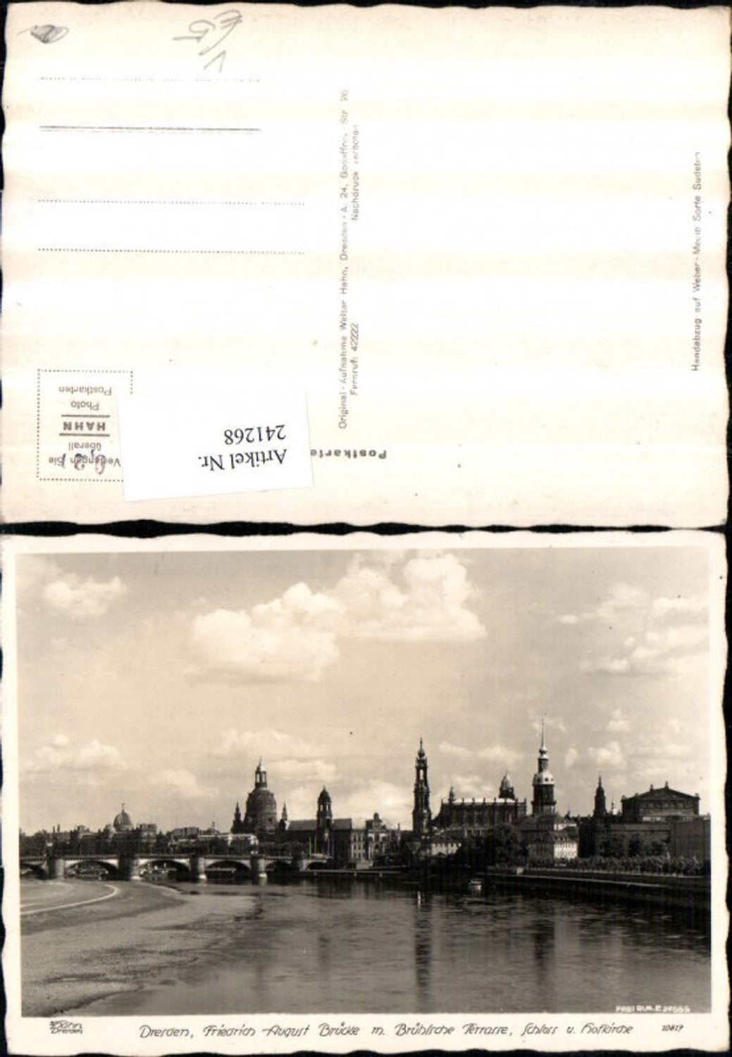 241268,Walter Hahn Dresden 10817 Dresden Friedrich August Brücke m. Schloss u. Hofkirche