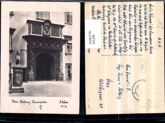 241288,Dr. Defner W 49 Wien Hofburg Schweizertor Portal