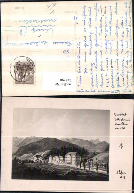 241290, Dr. Defner W 13 Warmbad Villach after an engraving from 1860