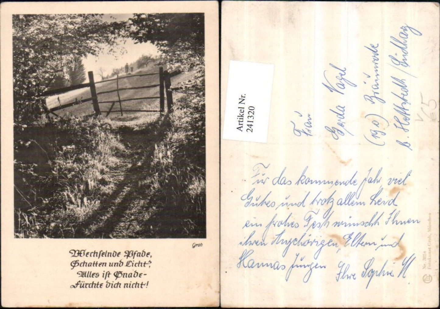 241320,Fotokunst Groh 3854 Partie Weg Zaun Spruch Reim