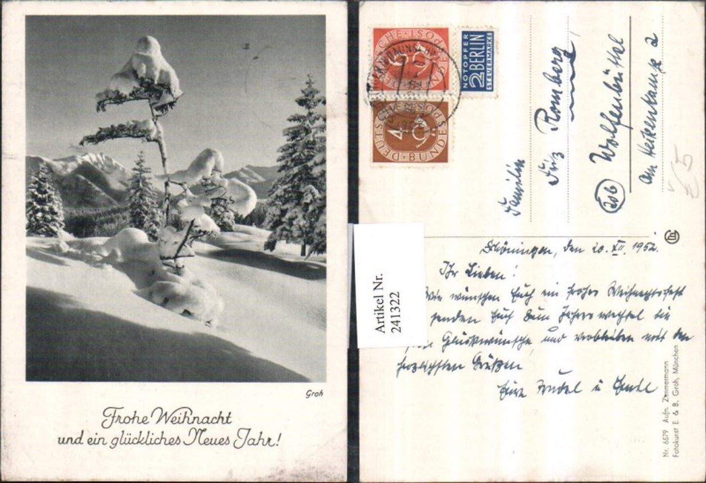 241322,Photo art Groh 6579 Merry Christmas and New Year Winter landscape