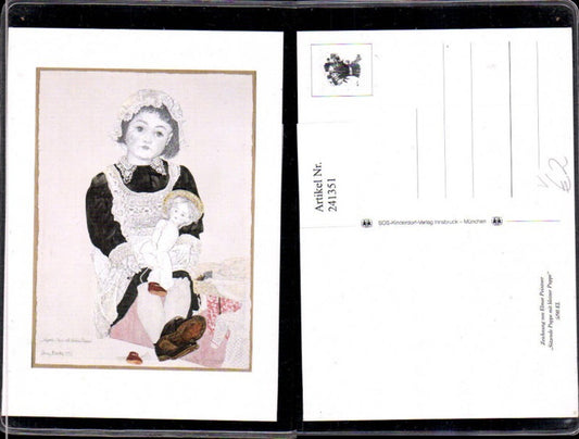 241351, SOS Children's Village Artist Elmar Peintner Seated Doll with Small Doll