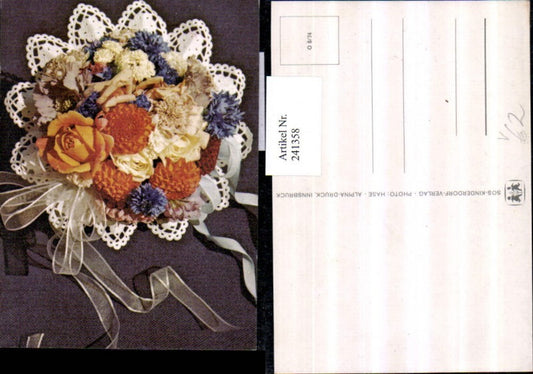 241358, SOS Children's Village O 8/74 Bouquet of flowers, roses, cornflower