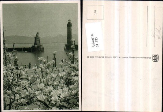241375,SOS Kinderdorf 1/56 Lindau Hafeneinfahrt Baumblüten Leuchtturm
