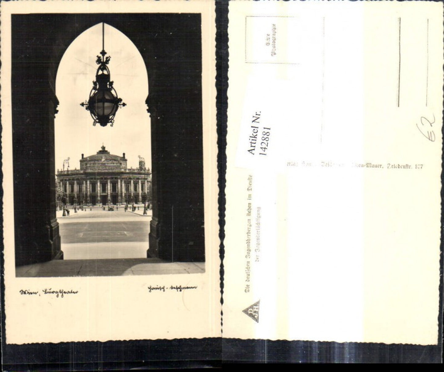 142881,foto Ak Wien Burgtheater v. Rathaustür gesehen Theater