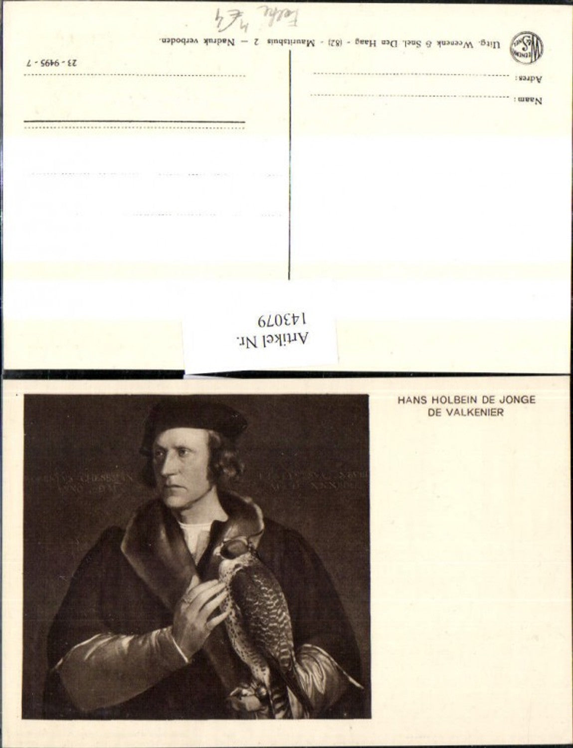 143079,Künstler Ak Hans Holbein de Jonge de Valkenier Falke Maler Kunst