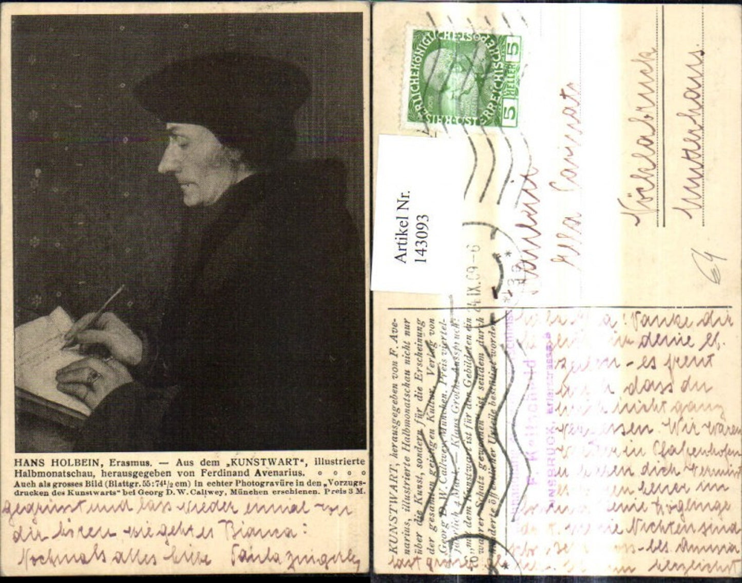 143093,Künstler Ak Hans Holbein Kunst Wissenschaft