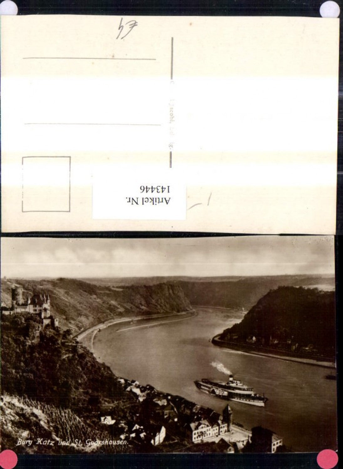 143446,Burg Katz u. St Goarshausen Schiff Dampfer